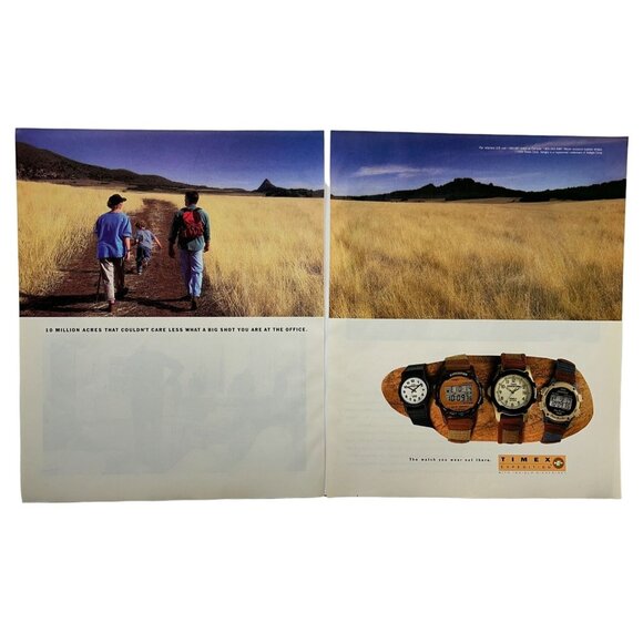 Unbranded Other - Timex Expedition Watches Print Ad Vintage 90s Outdoors Indiglo Night Light 2 Pag
